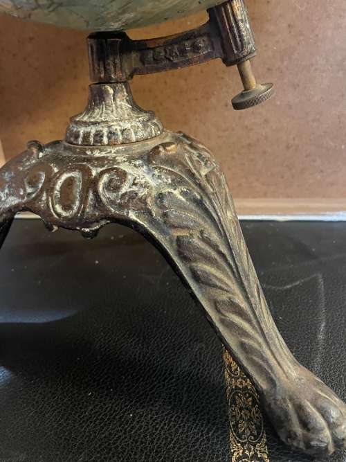Rare Globe on Cast Iron Base circa 1890