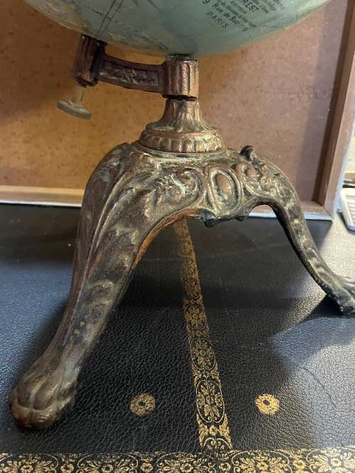 Rare Globe on Cast Iron Base circa 1890
