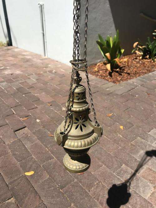 Vintage Brass Incense Burner ( 90 cm total )