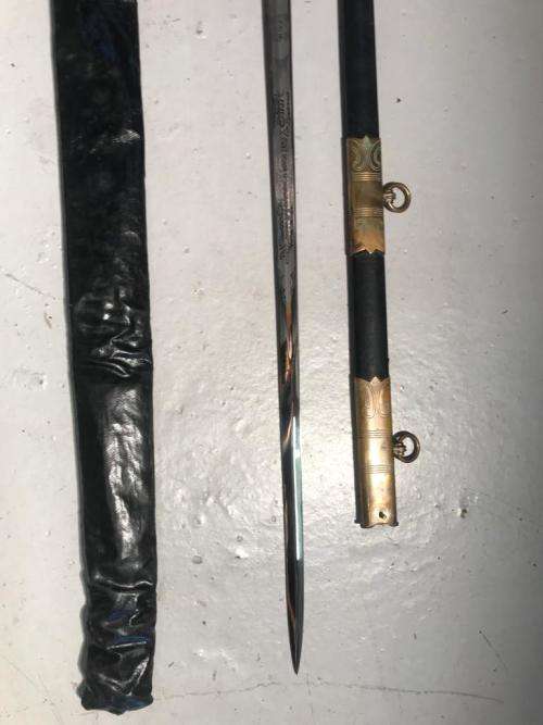 Beautiful SA Navy Officers Sword with Knot in original Bag ( GMS Solingen )