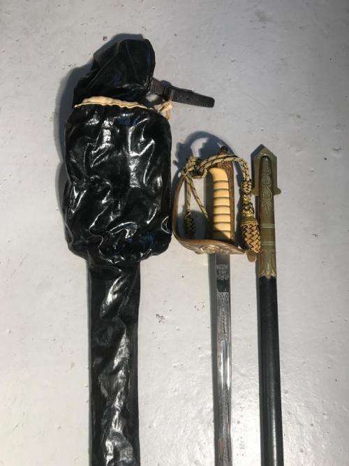 Beautiful SA Navy Officers Sword with Knot in original Bag ( GMS Solingen )