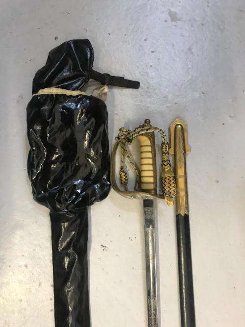 Beautiful SA Navy Officers Sword with Knot in original Bag ( GMS Solingen )