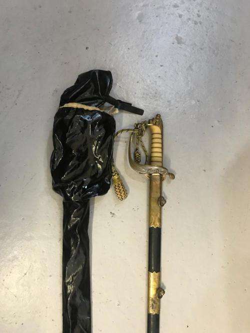 Beautiful SA Navy Officers Sword with Knot in original Bag ( GMS Solingen )