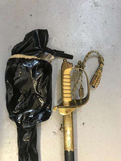 Beautiful SA Navy Officers Sword with Knot in original Bag ( GMS Solingen )