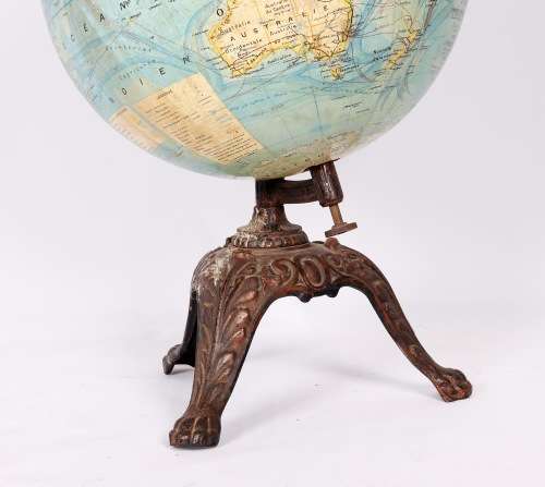 Rare Globe on Cast Iron Base circa 1890