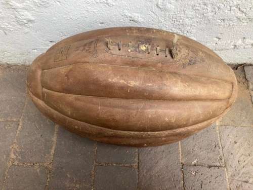 Rugby : Super Rare Huge Leather 8 Panel Ball made for display