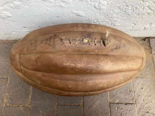 Rugby : Super Rare Huge Leather 8 Panel Ball made for display