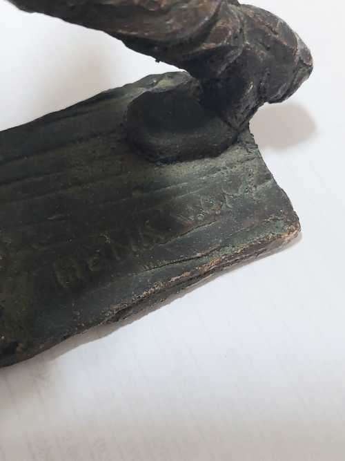 Rare Bronze of South African Soldier ( 17 x 16 x 6 cm )