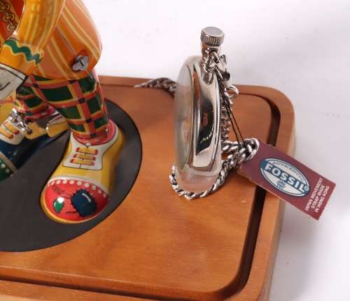 Japanese TK Toys for Fossil wind up Tin Toy : Bozo the Drumming Clown and  ( 23 x 17 x 17 cm )