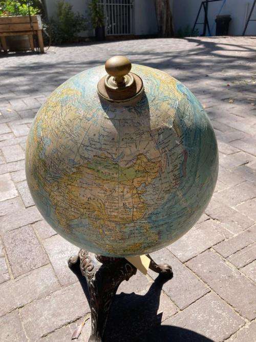 Rare Globe on Cast Iron Base circa 1890