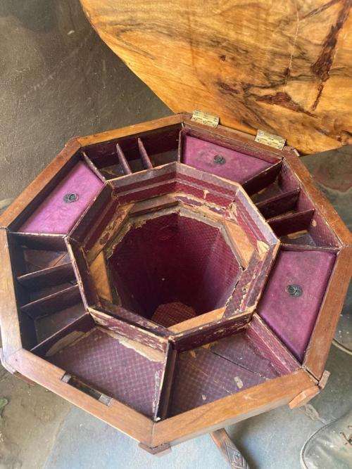 Beautiful Restored Burr Wallnut Worktable