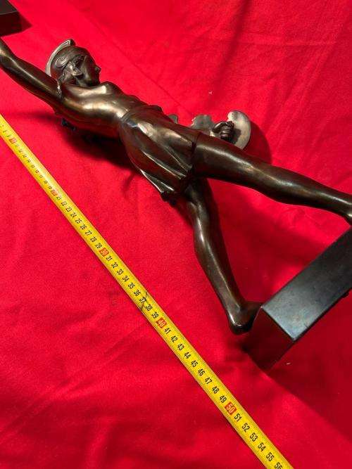 Rare Art Deco pair of Spelter Female Warriors circa 1930`s