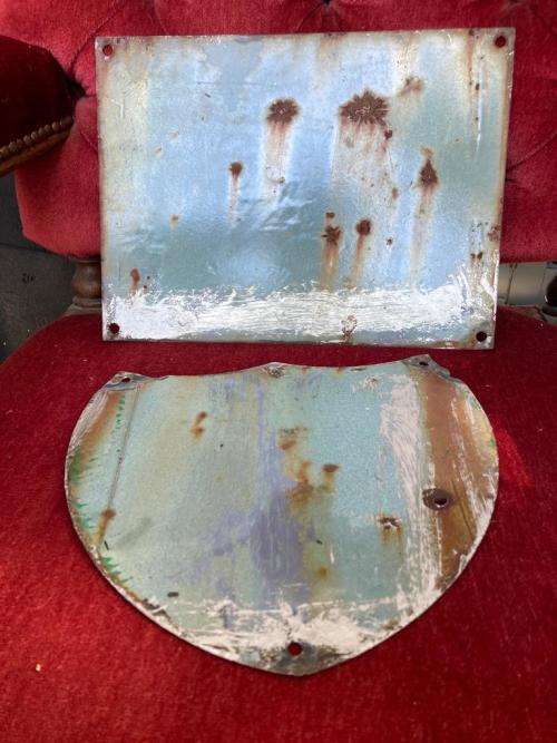 Pair Of Vintage BP Enamel Signs( 24 x 25.5 cm , 30.5 x 23 cm )