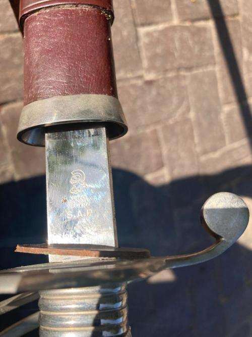 Sword : SAP Ceremonial Sword with Scabbard ( Blade by Solingen , Germany )