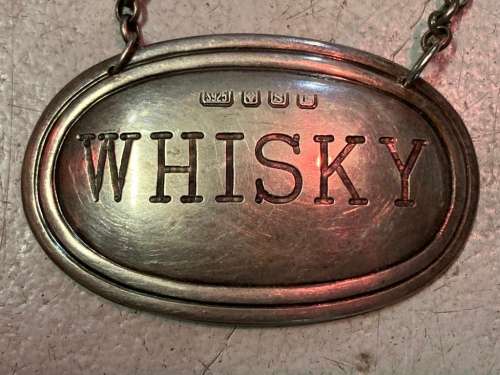 Hallmarked Silver Whiskey and Brandy Labels ( Bid for the pair)