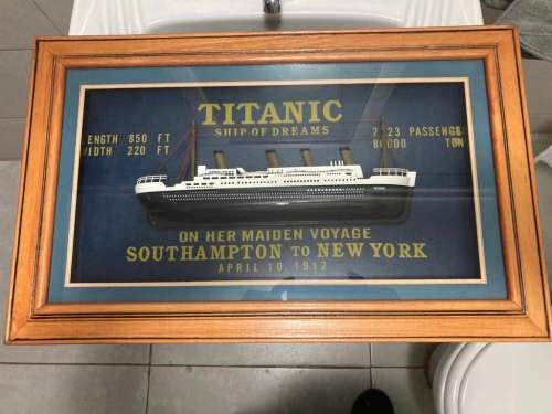 Vintae Style Titanic , Ship of Dreams 3 D Advertising ( 53 x 33 cm )