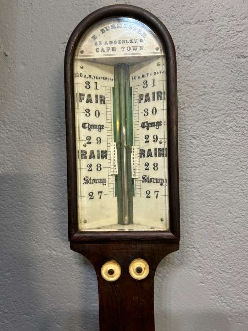Vintage Rosewood  Barometer , Burmester , Cape Town circa 1860 ( 90 cm )