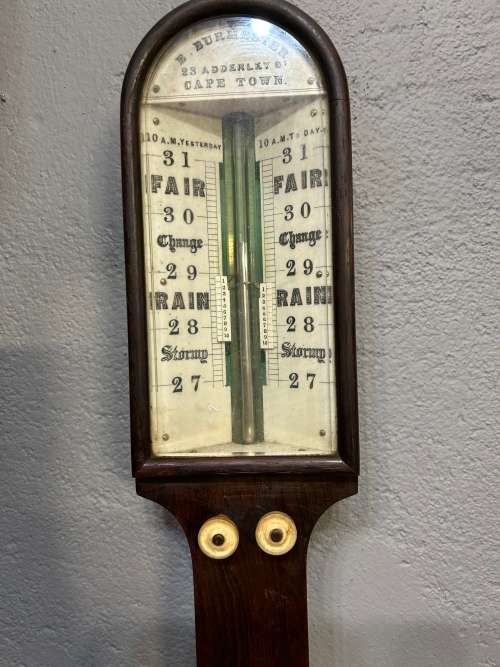 Vintage Rosewood  Barometer , Burmester , Cape Town circa 1860 ( 90 cm )