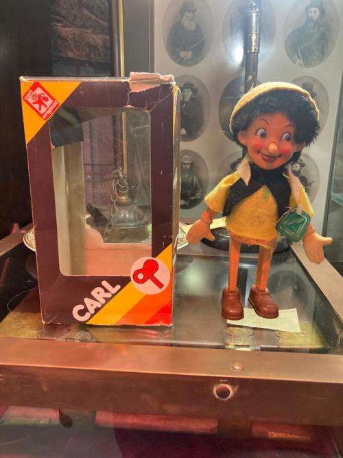 Original Pinocchio Wind up Figurine in box ( 23 cm ) by Carl Germany