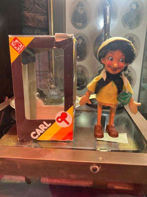 Original Pinocchio Wind up Figurine in box ( 23 cm ) by Carl Germany