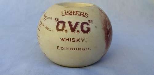 Boer War Era : Rare Ushers Whiskey Match Striker ( 8.5 diameter , 7 cm high)