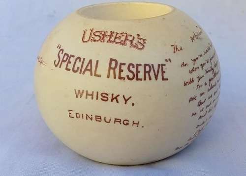 Boer War Era : Rare Ushers Whiskey Match Striker ( 8.5 diameter , 7 cm high)