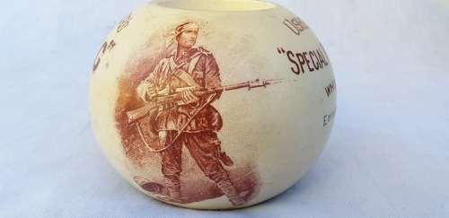 Boer War Era : Rare Ushers Whiskey Match Striker ( 8.5 diameter , 7 cm high)