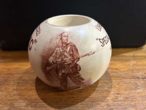 Boer War Era : Rare Ushers Whiskey Match Striker ( 8.5 diameter , 7 cm high)