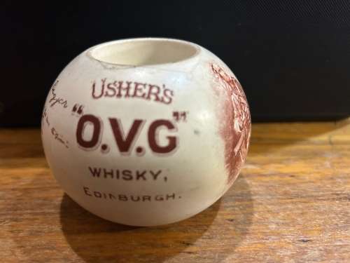 Boer War Era : Rare Ushers Whiskey Match Striker ( 8.5 diameter , 7 cm high)