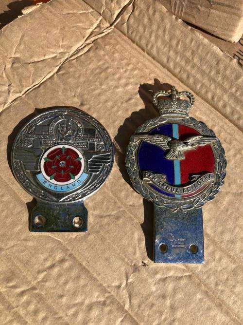 Rare Car Badges: Pair of Chrome British Car Badges