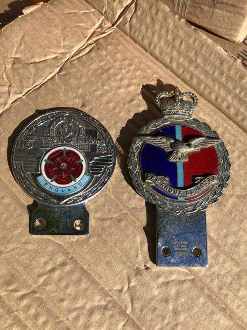 Rare Car Badges: Pair of Chrome British Car Badges