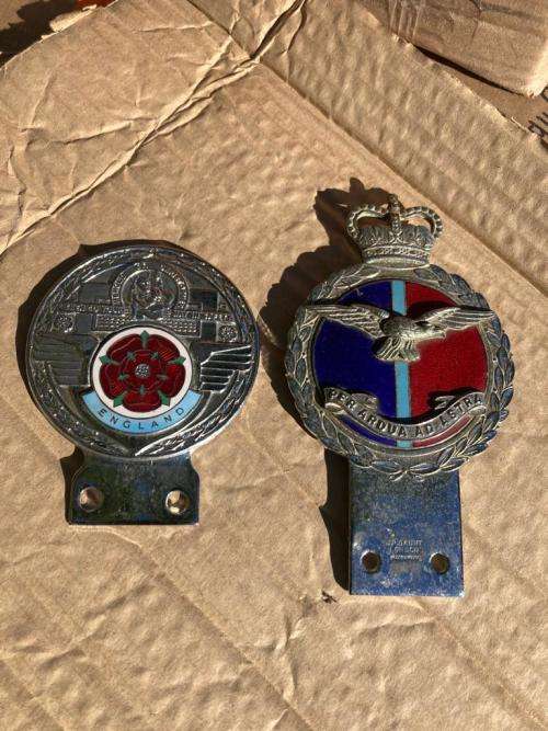 Rare Car Badges: Pair of Chrome British Car Badges
