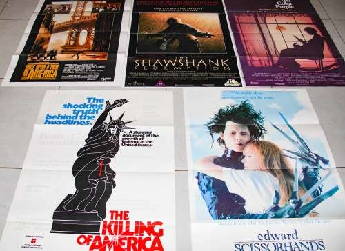 Movie Posters : Collection of 5 Original Movie Posters ( 102 x 71 cm )