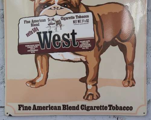 Original Enamel Sign : West Cigarette Tobacco ( 60 x 54cm )