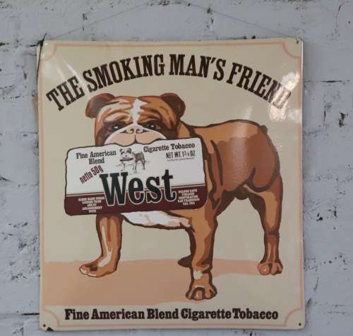 Original Enamel Sign : West Cigarette Tobacco ( 60 x 54cm )