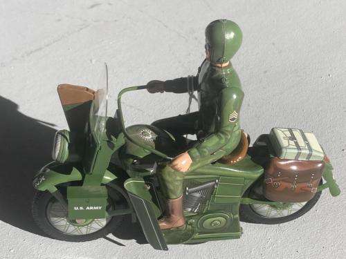 Tinplate Harley Davidson Army Motorcycle ( 24 cm )
