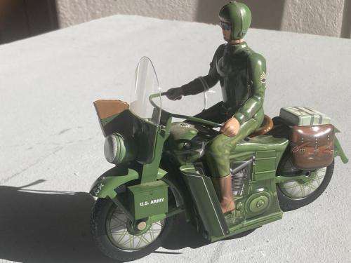 Tinplate Harley Davidson Army Motorcycle ( 24 cm )