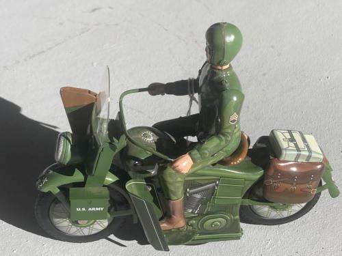 Tinplate Harley Davidson Army Motorcycle ( 24 cm )