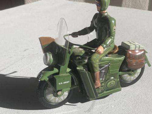 Tinplate Harley Davidson Army Motorcycle ( 24 cm )