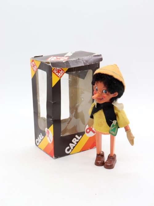 Original Pinocchio Wind up Figurine in box ( 23 cm ) by Carl Germany