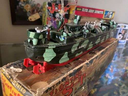 Tinplate War Ship in Original Box.