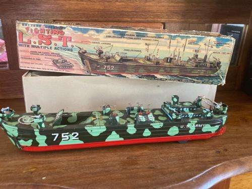 Tinplate War Ship in Original Box.