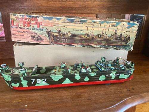 Tinplate War Ship in Original Box.
