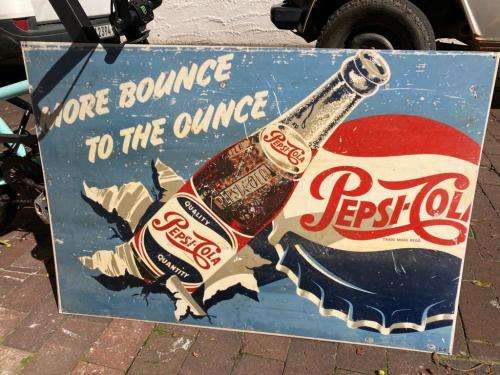 Vintage Tin Pepsi Sign ( 99 x 68 cm )