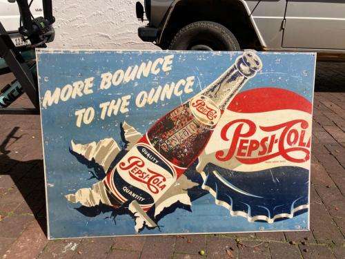 Vintage Tin Pepsi Sign ( 99 x 68 cm )