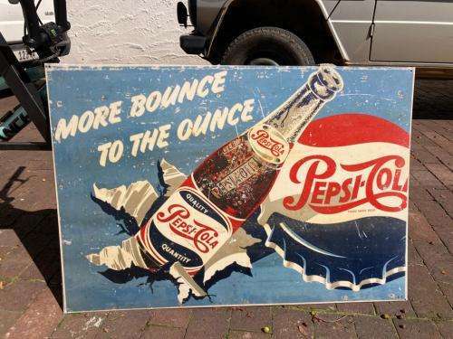 Vintage Tin Pepsi Sign ( 99 x 68 cm )