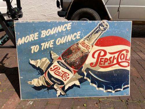 Vintage Tin Pepsi Sign ( 99 x 68 cm )