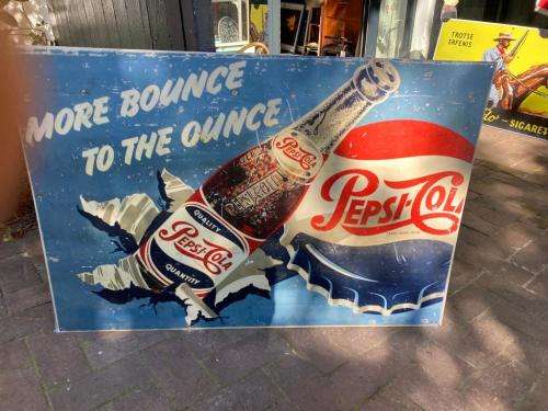 Vintage Tin Pepsi Sign ( 99 x 68 cm )