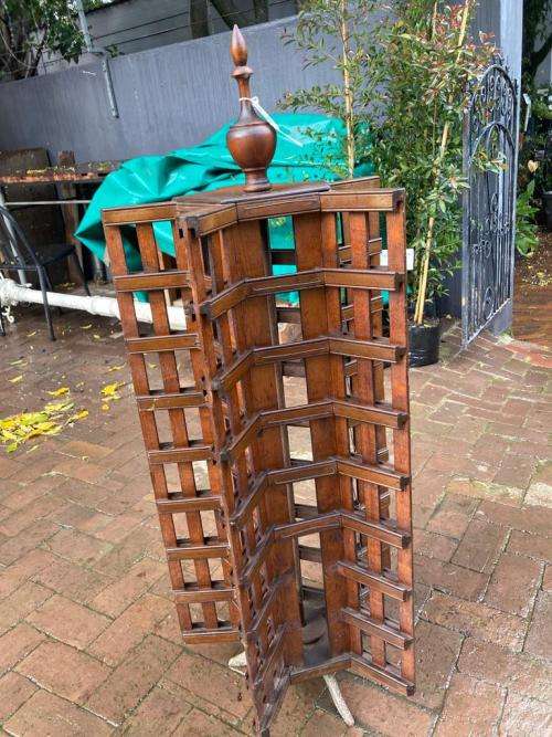 Rare Mahogany Shop Display Postcard Stand ( 115 x 43 cm )
