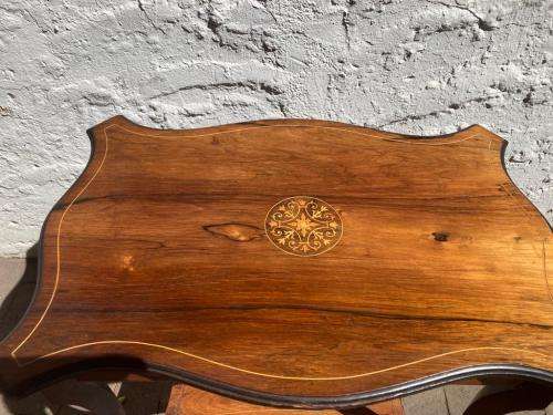 Edwardian Inlaid Walnut Table ( 70 x 58 x 38 cm )